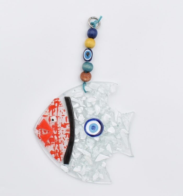 Φυσητό Κρεμαστό Ψάρι με Χρωματιστά Πετραδάκια - Image 2