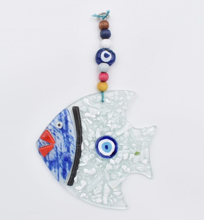 Φυσητό Κρεμαστό Ψάρι με Χρωματιστά Πετραδάκια - Image 4