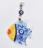 Φυσητό Κρεμαστό Ψάρι με Χρωματιστά Πετραδάκια