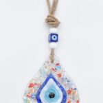 Φυσητό Κρεμαστό Μάτι Δάκρυ  με Χρωματιστά  Πετραδάκια