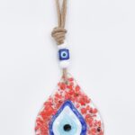 Φυσητό Κρεμαστό Μάτι  Δάκρυ με Κόκκινα Πετραδάκια