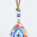 Φυσητό Κρεμαστό Μάτι  Δάκρυ με Χρωματιστές Πέτρες