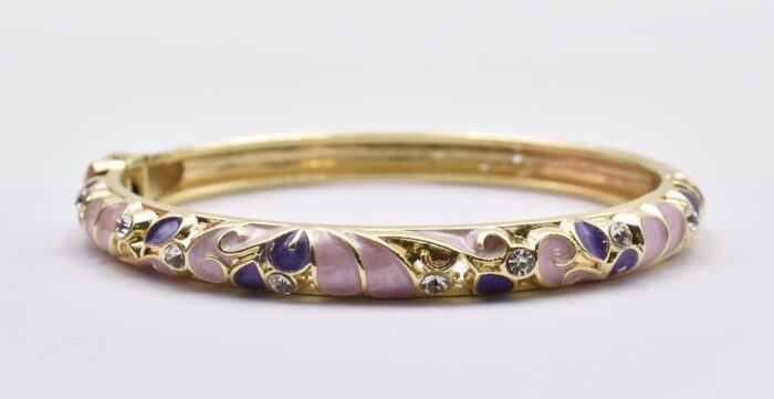 Βραχιόλι – Χειροπέδα με Ανάγλυφο Σμάλτο & Λουλούδια - Image 20