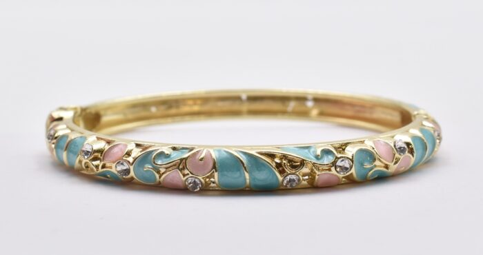 Βραχιόλι – Χειροπέδα με Ανάγλυφο Σμάλτο & Λουλούδια - Image 21