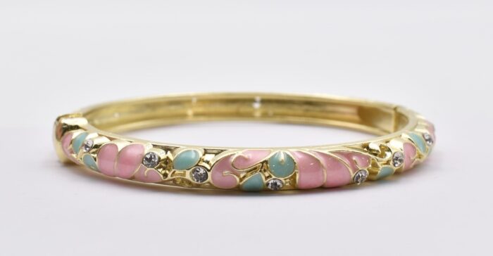 Βραχιόλι – Χειροπέδα με Ανάγλυφο Σμάλτο & Λουλούδια - Image 22