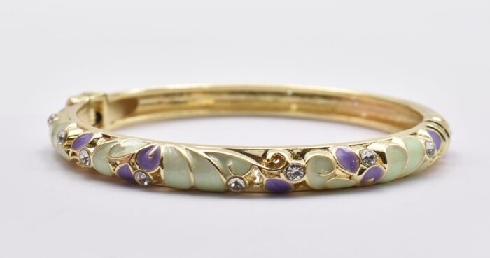 Βραχιόλι – Χειροπέδα με Ανάγλυφο Σμάλτο & Λουλούδια - Image 24