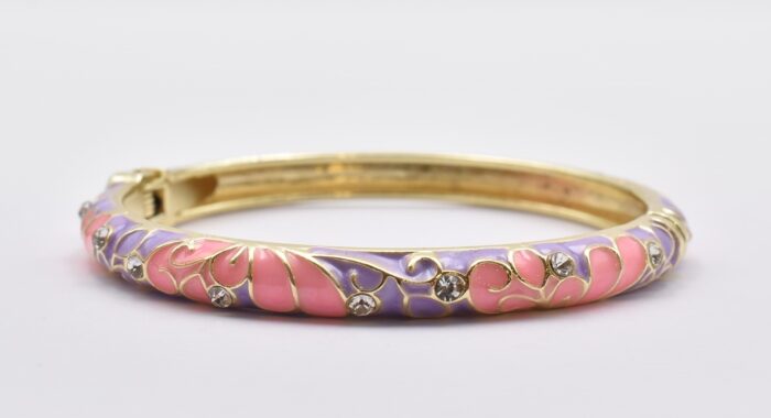 Βραχιόλι – Χειροπέδα με Ανάγλυφο Σμάλτο & Λουλούδια - Image 26