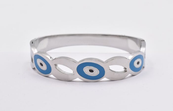 Ατσάλινο Βραχιόλι – Χειροπέδα Επιχρυσωμένη με Μάτι & Ποικιλία Στοιχείων - Image 19