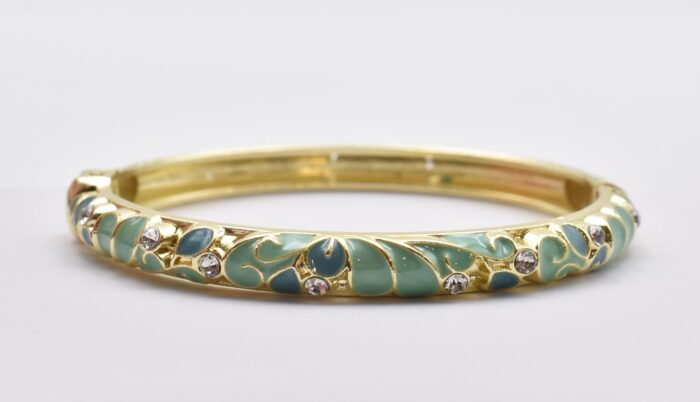 Βραχιόλι – Χειροπέδα με Ανάγλυφο Σμάλτο & Λουλούδια - Image 27