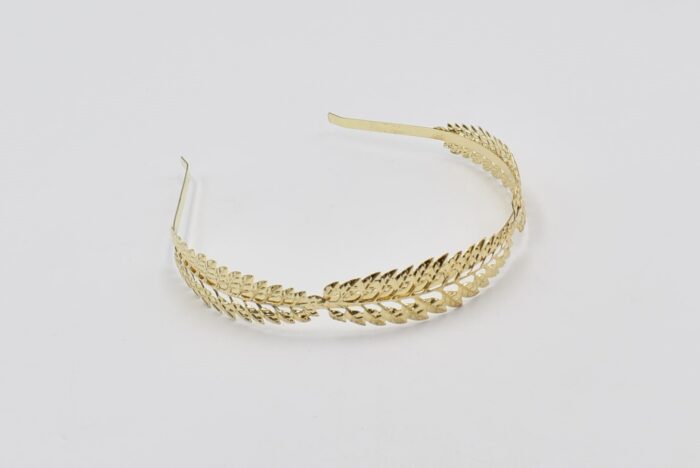 Στέκα Μαλλιών Χρυσή με Φύλλα - Image 3