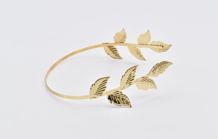 Στεφάνι Μαλλιών Χρυσό  με Φύλλα - Image 4