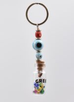 Μπρελόκ GREECE με Μάτι  σε Γυάλινο Μπουκαλάκι - Image 4