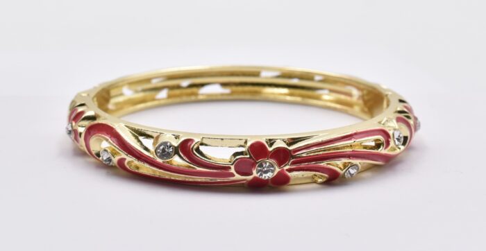 Βραχιόλι – Χειροπέδα με Ανάγλυφο Σμάλτο & Λουλούδια - Image 65