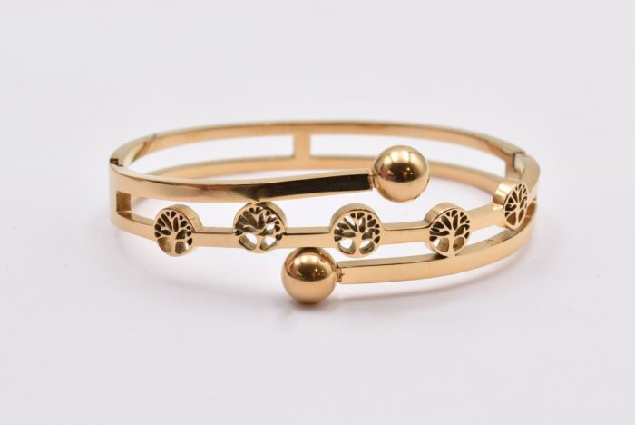 Ατσάλινο Βραχιόλι – Χειροπέδα Επιχρυσωμένη με Μάτι & Ποικιλία Στοιχείων - Image 22