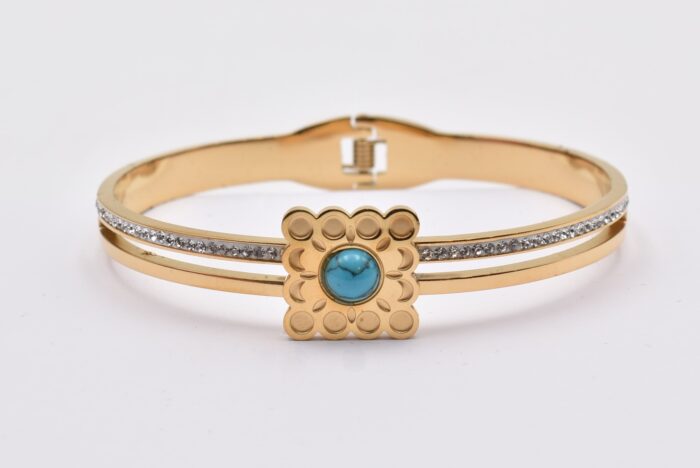 Ατσάλινο Βραχιόλι – Χειροπέδα Επιχρυσωμένη με Μάτι & Ποικιλία Στοιχείων - Image 23