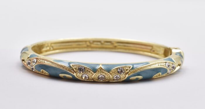 Βραχιόλι – Χειροπέδα με Ανάγλυφο Σμάλτο & Λουλούδια - Image 31