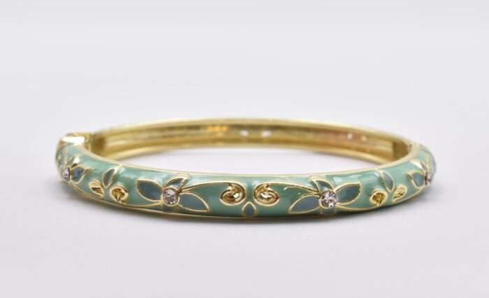 Βραχιόλι – Χειροπέδα με Ανάγλυφο Σμάλτο & Λουλούδια - Image 33