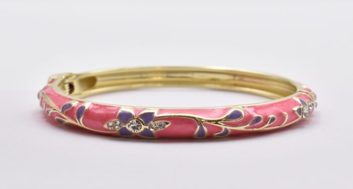 Βραχιόλι – Χειροπέδα με Ανάγλυφο Σμάλτο & Λουλούδια - Image 34