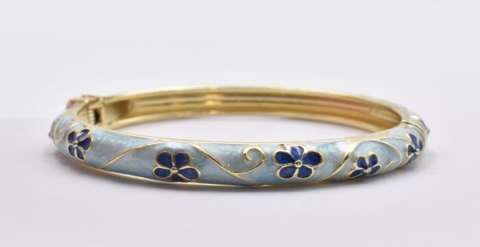 Βραχιόλι – Χειροπέδα με Ανάγλυφο Σμάλτο & Λουλούδια - Image 35