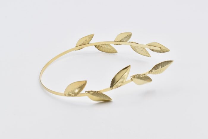 Στεφάνι Μαλλιών Χρυσό  με Φύλλα - Image 5