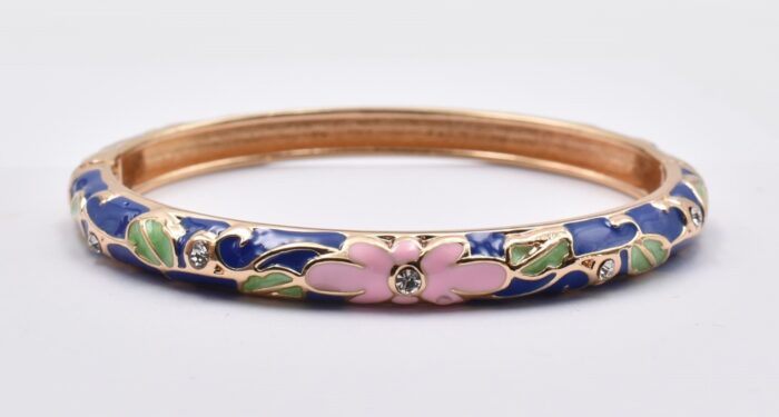 Βραχιόλι – Χειροπέδα με Ανάγλυφο Σμάλτο & Λουλούδια - Image 66