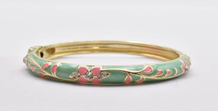 Βραχιόλι – Χειροπέδα με Ανάγλυφο Σμάλτο & Λουλούδια - Image 39