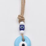 Κρεμαστό Γυάλινο Μάτι Γαλάζιο & Άσπρο