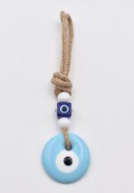 Κρεμαστό Γυάλινο Μάτι Γαλάζιο & Άσπρο