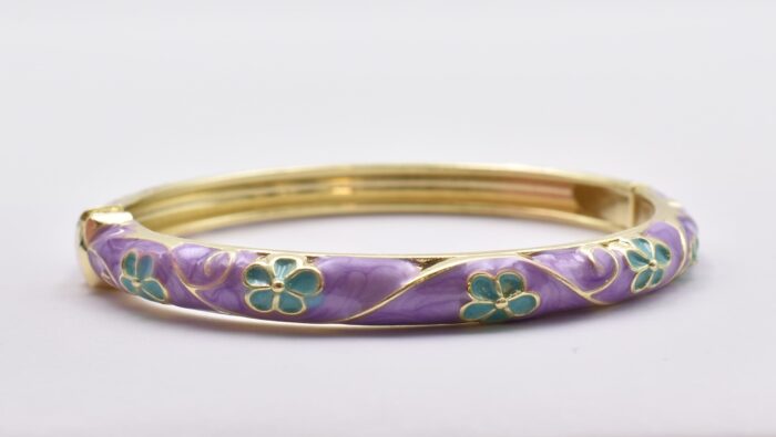 Βραχιόλι – Χειροπέδα με Ανάγλυφο Σμάλτο & Λουλούδια - Image 41