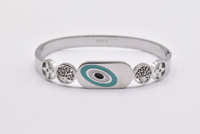 Ατσάλινο Βραχιόλι – Χειροπέδα Επιχρυσωμένη με Μάτι & Ποικιλία Στοιχείων - Image 34