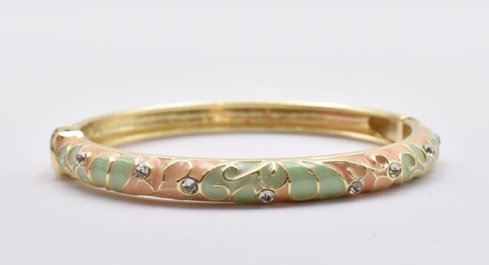 Βραχιόλι – Χειροπέδα με Ανάγλυφο Σμάλτο & Λουλούδια - Image 43