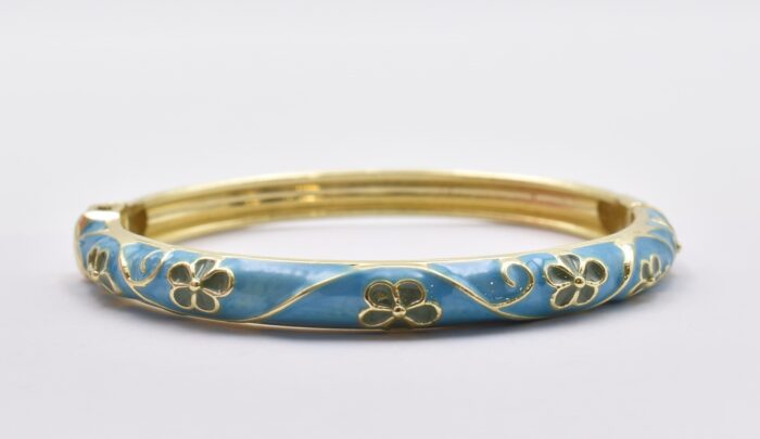 Βραχιόλι – Χειροπέδα με Ανάγλυφο Σμάλτο & Λουλούδια - Image 44