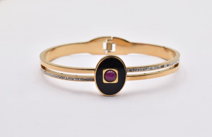 Ατσάλινο Βραχιόλι – Χειροπέδα Επιχρυσωμένη με Μάτι & Ποικιλία Στοιχείων - Image 38