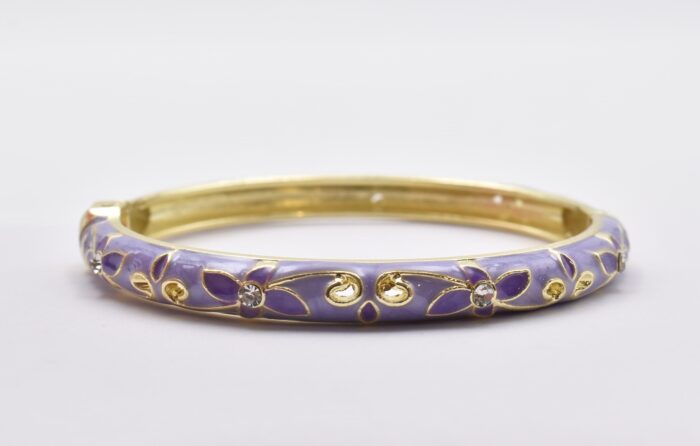 Βραχιόλι – Χειροπέδα με Ανάγλυφο Σμάλτο & Λουλούδια - Image 46