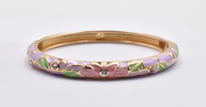 Βραχιόλι – Χειροπέδα με Ανάγλυφο Σμάλτο & Λουλούδια - Image 67
