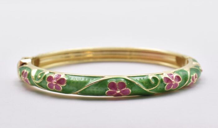 Βραχιόλι – Χειροπέδα με Ανάγλυφο Σμάλτο & Λουλούδια - Image 51