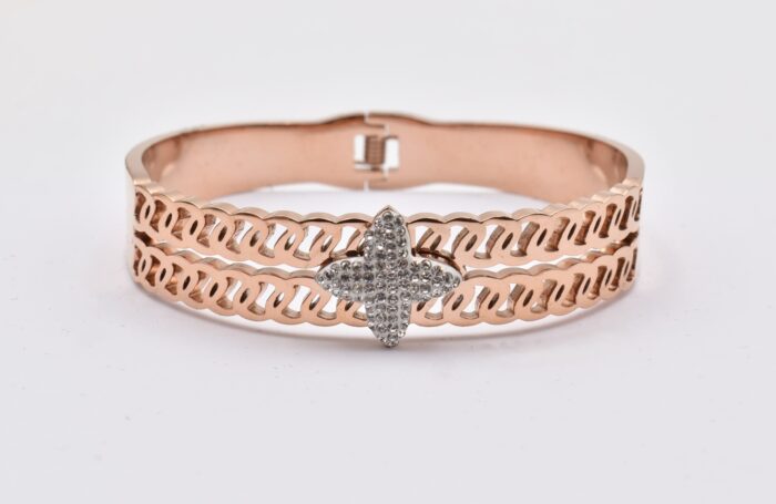 Ατσάλινο Βραχιόλι – Χειροπέδα Επιχρυσωμένη με Μάτι & Ποικιλία Στοιχείων - Image 44