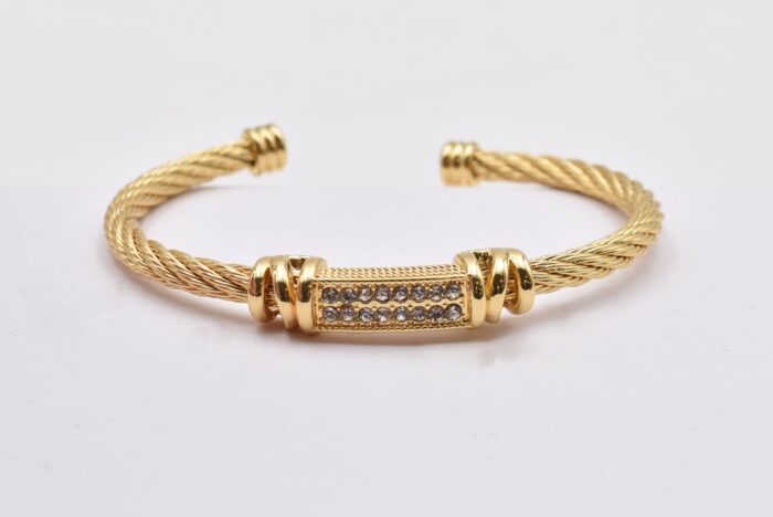 Ατσάλινο Βραχιόλι – Χειροπέδα Επιχρυσωμένη με Μάτι & Ποικιλία Στοιχείων - Image 46