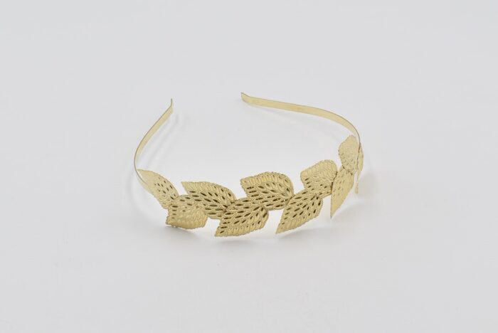 Στέκα Μαλλιών Χρυσή με Φύλλα - Image 6