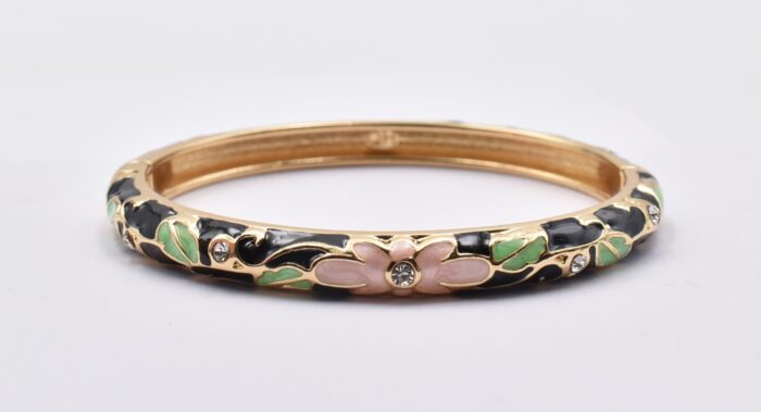 Βραχιόλι – Χειροπέδα με Ανάγλυφο Σμάλτο & Λουλούδια - Image 68