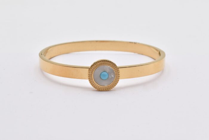 Ατσάλινο Βραχιόλι – Χειροπέδα Επιχρυσωμένη με Μάτι & Ποικιλία Στοιχείων - Image 58