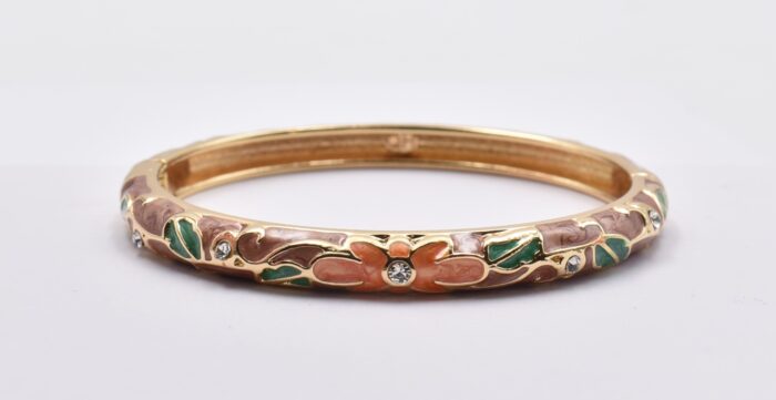 Βραχιόλι – Χειροπέδα με Ανάγλυφο Σμάλτο & Λουλούδια - Image 69