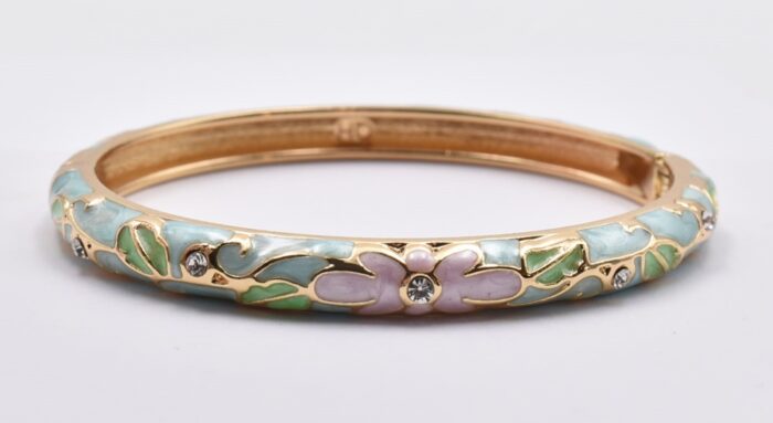 Βραχιόλι – Χειροπέδα με Ανάγλυφο Σμάλτο & Λουλούδια - Image 70