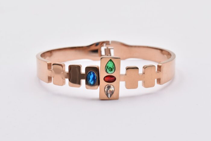 Ατσάλινο Βραχιόλι – Χειροπέδα Επιχρυσωμένη με Μάτι & Ποικιλία Στοιχείων - Image 71