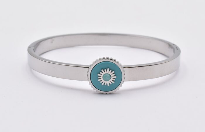 Ατσάλινο Βραχιόλι – Χειροπέδα Επιχρυσωμένη με Μάτι & Ποικιλία Στοιχείων - Image 72