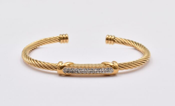 Ατσάλινο Βραχιόλι – Χειροπέδα Επιχρυσωμένη με Μάτι & Ποικιλία Στοιχείων - Image 73