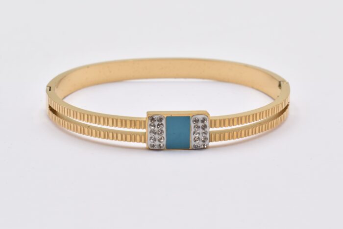 Ατσάλινο Βραχιόλι – Χειροπέδα Επιχρυσωμένη με Μάτι & Ποικιλία Στοιχείων - Image 74