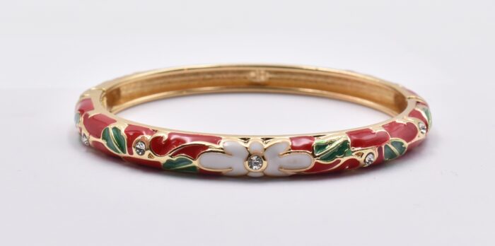 Βραχιόλι – Χειροπέδα με Ανάγλυφο Σμάλτο & Λουλούδια - Image 71