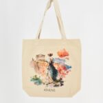 Τσάντα Ώμου Καμβάς Ακρόπολη - Αthens