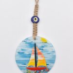 Κρεμαστό Γυάλινο Μάτι Φυσητό με Καραβάκι